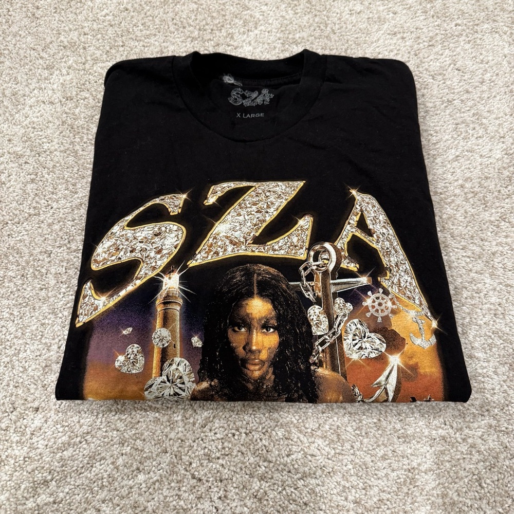SOS Tour SZA Oversized Black Graphic T-Shirt